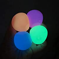 Bomoya Bola adhesiva fluorescente de 4-5 cm luminosa para el techo y lanzar para aliviar el estrés- juguetes de regalo…
